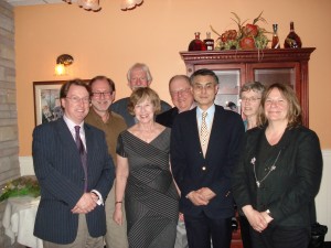 Jean with seven of the Chairs who worked with her. Front row, left to right: Jonathan Edmondson, Jean Levy, Bob Wakabayashi, Marlene Shore. Back row, left to right: Adrian Shubert, Nick Rogers, Richard Hoffmann, Libby Cohen